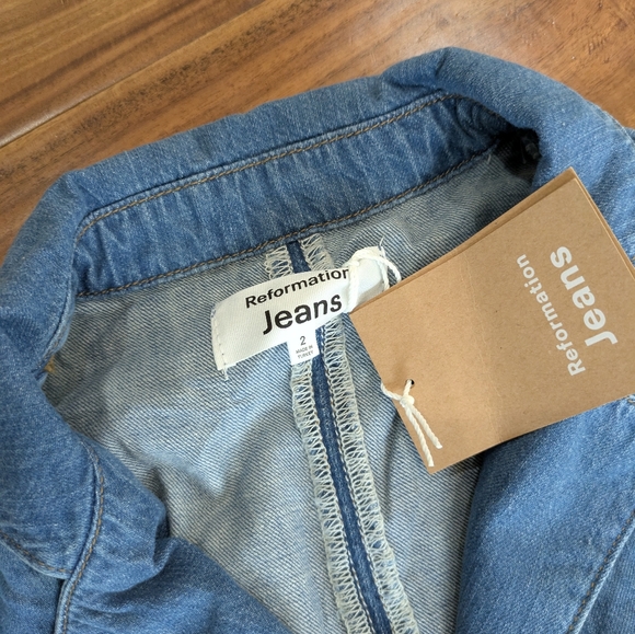 NWT Reformation Ellison Denim Dress Size 2 - Picture 5 of 6